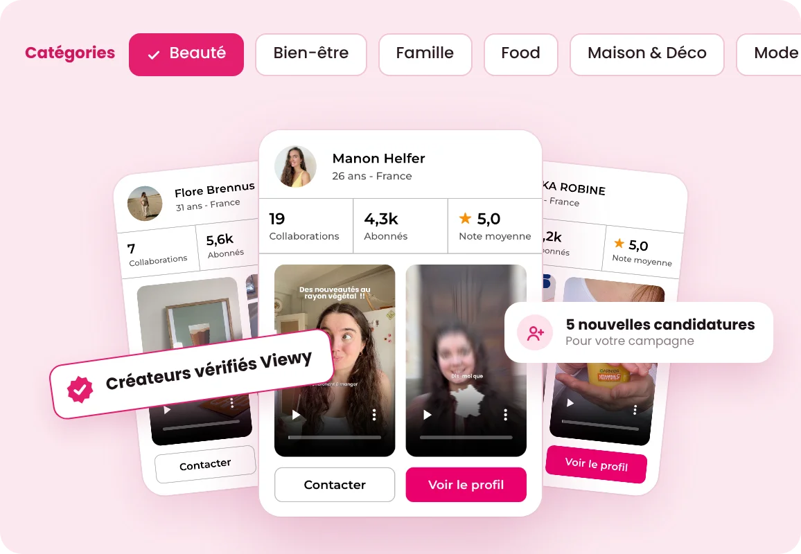 Viewy interface for managing creator campaigns