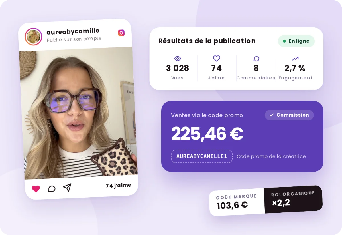 Influencer campaign with view and sales tracking